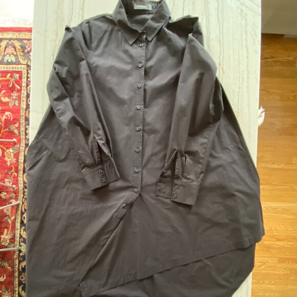 Alembika black long A-line shirt tunic sz 1 long lagenlook - Picture 7 of 8